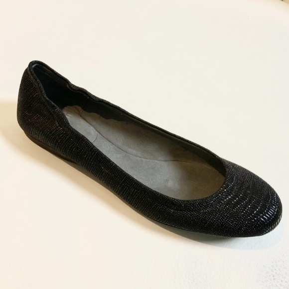 Stuart Weitzman Dotsnot Snake Black Suede Leather Ballet Flat Heel Shoe Pump 6.5 - Picture 6 of 15